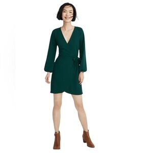 MADEWELL Texture & Thread Long-Sleeve Side-Tie Dress